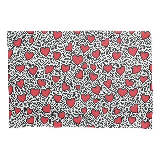 Housse D'oreillers Pop Art Heart Motif (devant)