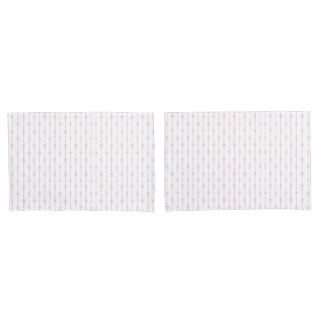 Housse D'oreillers Porte-oreiller rose et rayures (devant-Set)