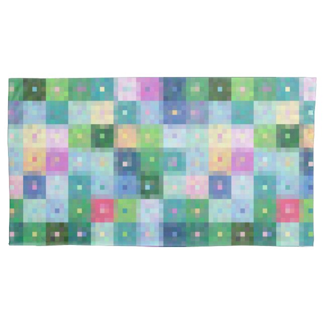 Housse D'oreillers Porte-oreillers en quillette patchwork moderne (devant-gauche)