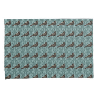 Housse D'oreillers Porte-oreillers turquoises géométriques dessinés à