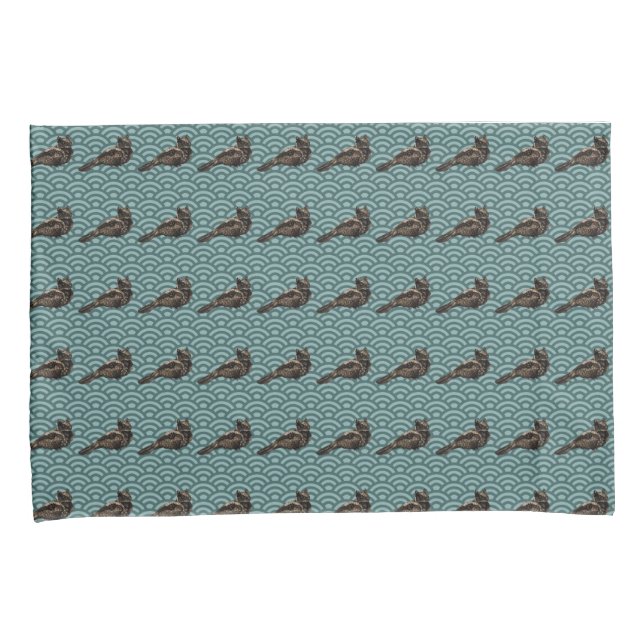 Housse D'oreillers Porte-oreillers turquoises géométriques dessinés à (devant-Droit)