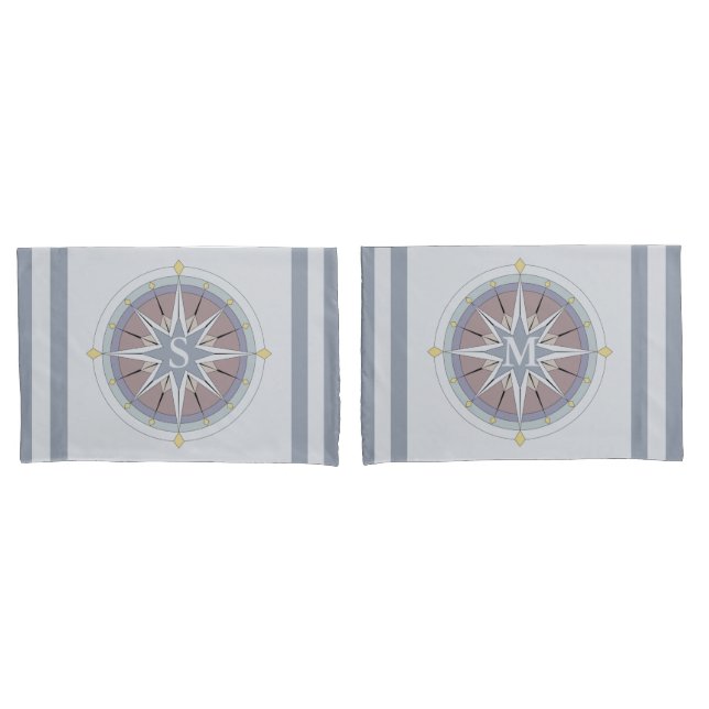 Housse D'oreillers Porte-oreilles Monogrammes Personnalisés De Style  (devant-Set)