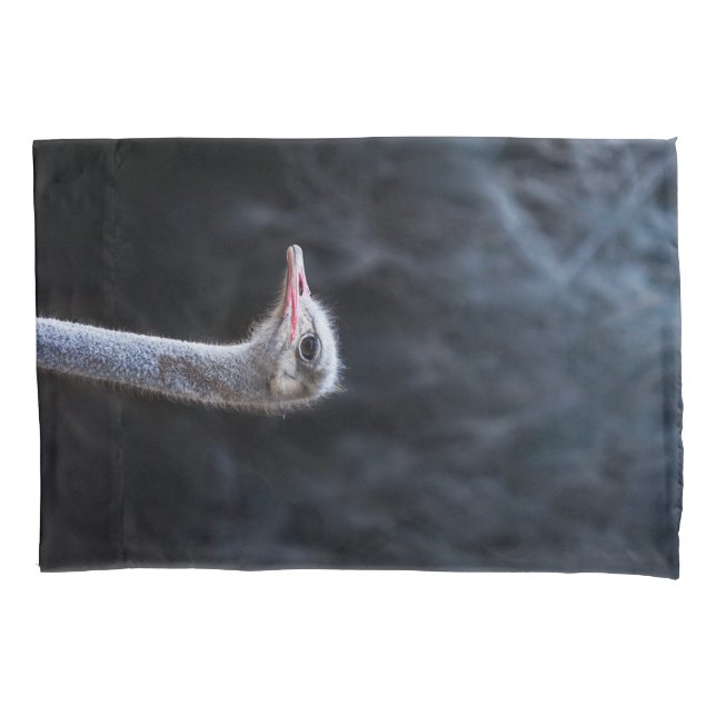 Housse D'oreillers portrait d'autruche (devant)