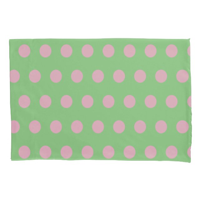 Housse D'oreillers Pot d'oreiller réversible Pointe Polka (Vert Sage) (devant)