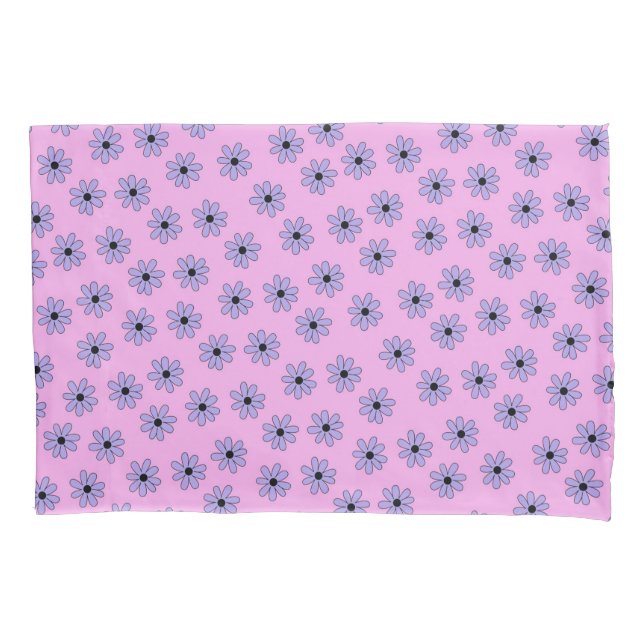 Housse D'oreillers Preppy violet bleu Hippie Motif (devant)