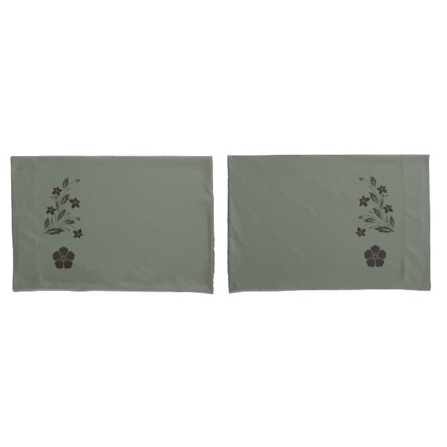 Housse D'oreillers Pretty Soft Green Floral Pillowcase Set (devant-Set)