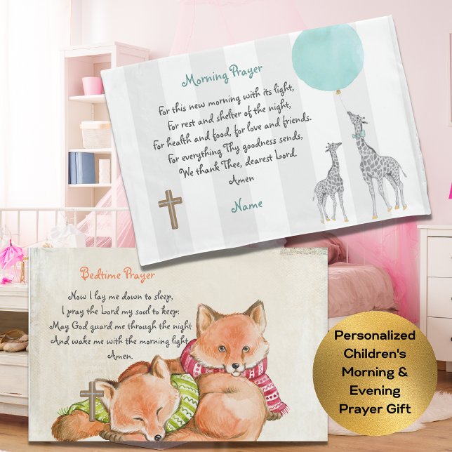 Housse D'oreillers Prière du matin et du soir pour enfants Personnali (Créateur téléchargé)