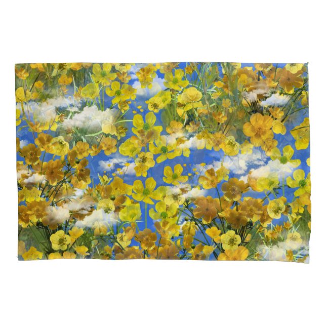 Housse D'oreillers Printemps fleurs Butercup dans les nuages (devant)