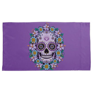 Housse D'oreillers Purple Sugar Skull