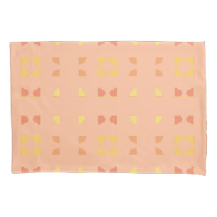 Housse D'oreillers Quatre coins Peach Yellow Géométrique Carrelé Moti