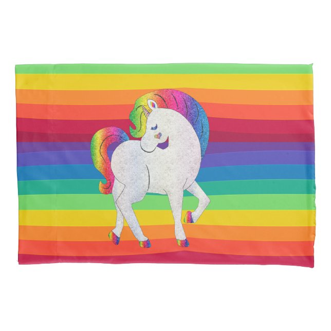 Housse D'oreillers Rainbow Unicorn Whimsical Girl Pillowcase (devant)
