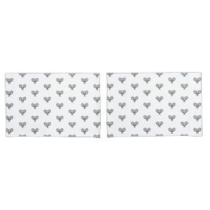 Housse D'oreillers Raquettes de tennis minimalistes noir & blanc élég