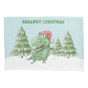 Housse D'oreillers Rawry Christmas Silly T Rex Dinosaur