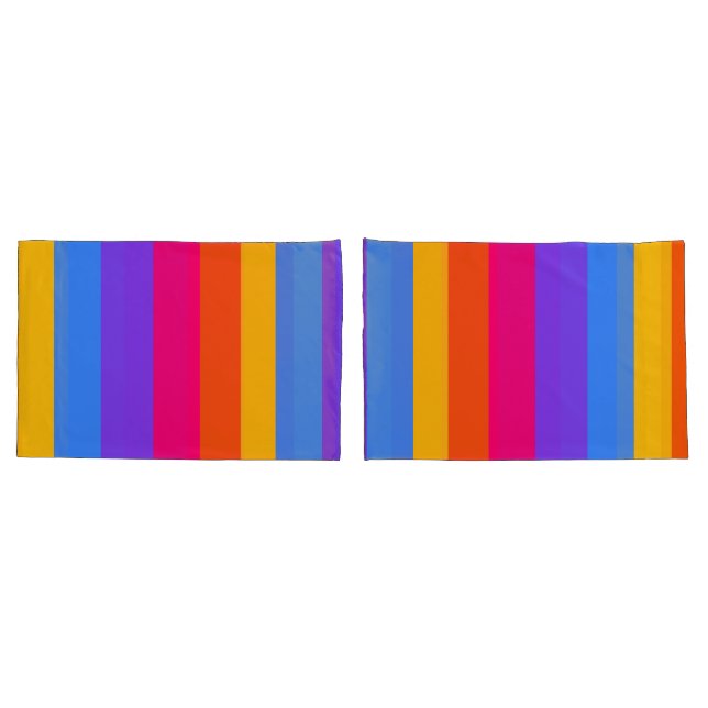 Housse D'oreillers Rayures arc-en-ciel (Dos-Set)