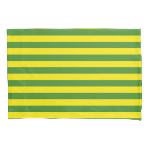 Housse D'oreillers Rayures jaune et verte