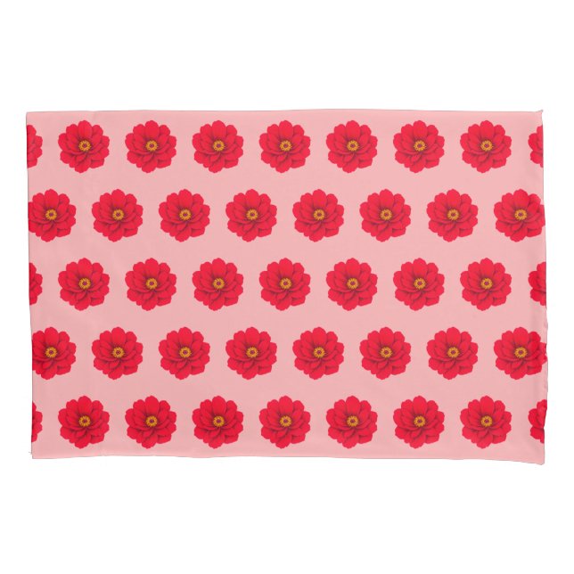 Housse D'oreillers Red Flower Seamless Pattern Pillow Case (devant)