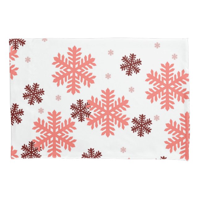 Housse D'oreillers Red snow flakes Christmas pattern snow pattern des (devant)