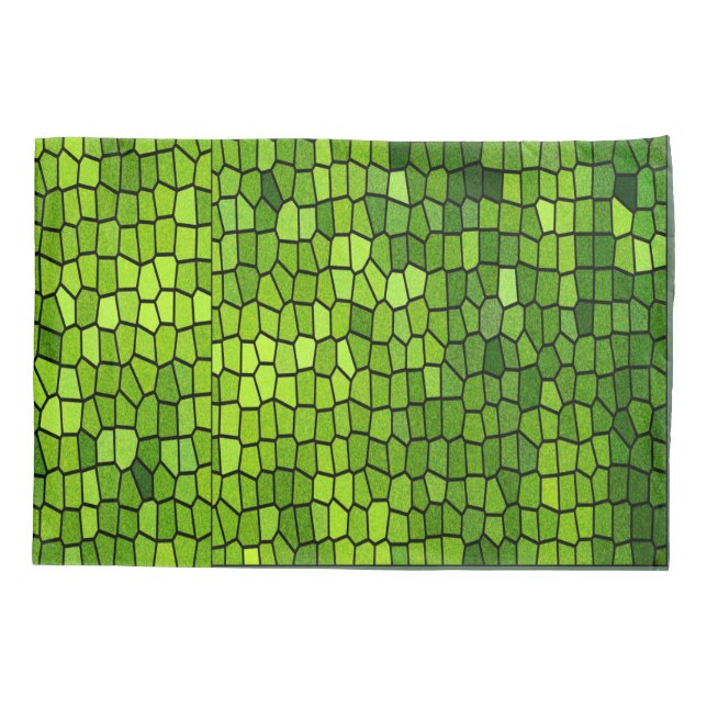 Housse D'oreillers Regard en verre de tache verte (Dos)