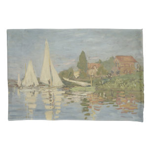 Housse D'oreillers Régates à Argenteuil, peinture à l'huile, Claude M