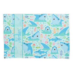 Housse D'oreillers Requin sous la mer Cute Motif personnalisé