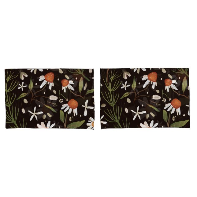 Housse D'oreillers Ressort Motif de surface Florale (devant-Set)