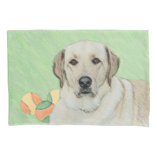 Housse D'oreillers Retriever du Labrador jaune et balles de tennis Pe
