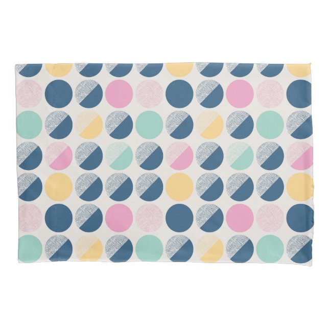 Housse D'oreillers Rétro motif de demi-cercle (devant-gauche)