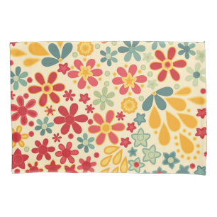Housse D'oreillers Retro. Motifs floraux