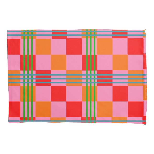 Housse D'oreillers Retro Plaid  (devant)