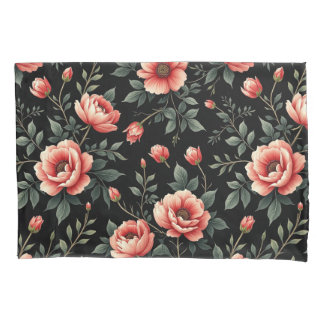 Housse D'oreillers Rêve floral noir