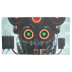 Housse D'oreillers Robot 3 tonneau gris