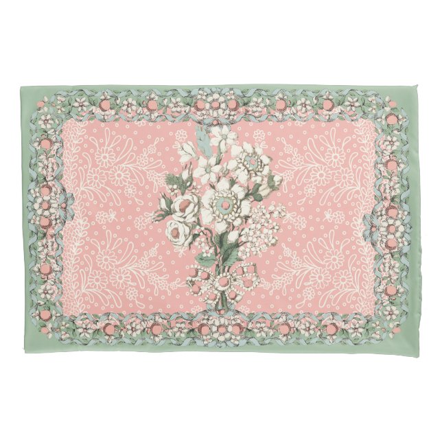 Housse D'oreillers Rococo Pilotes Duvet Couvre Twin Bouquet (devant)