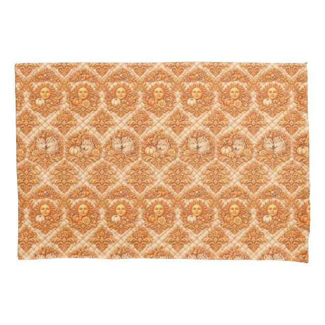 Housse D'oreillers Rococo Revival Damask Nature Pattern (devant)