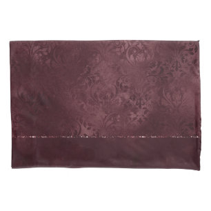 Housse D'oreillers Romance Vin De Minuit Dark Satiny Grunge Damask