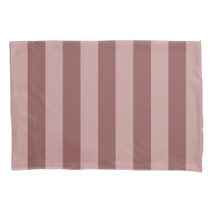 Housse D'oreillers Rose de soie élégante et motif rayé rose timide