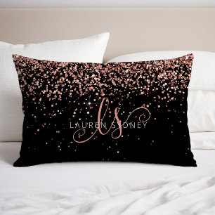 Housse D'oreillers Rose Gold Blush Pink Parties scintillant Glam Nom 