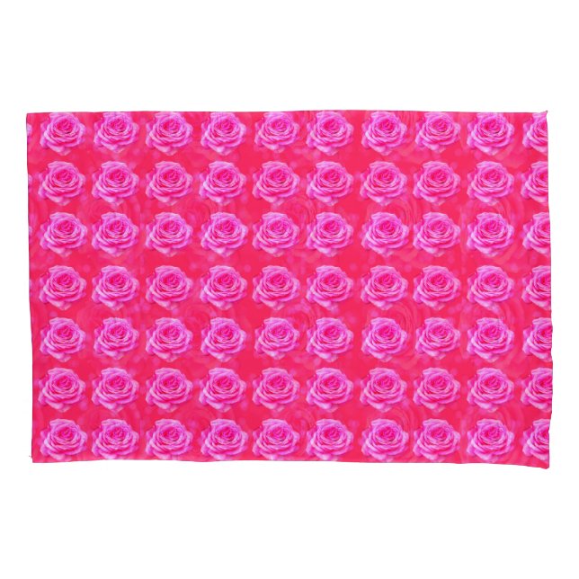 Housse D'oreillers Rose Rose Kisses Motif, (devant)
