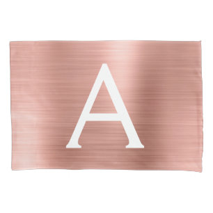 Housse D'oreillers Rose Rose Or acier inoxydable Nom et Intited