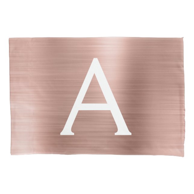 Housse D'oreillers Rose Rose Or acier inoxydable Nom et Intited (devant)