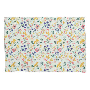 Housse D'oreillers Rose violet jaune vert élégant motif floral
