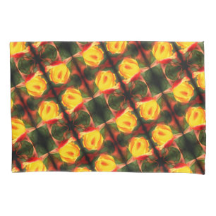 Housse D'oreillers Rosebud Jaune Peinture Abstraite Fleur Art