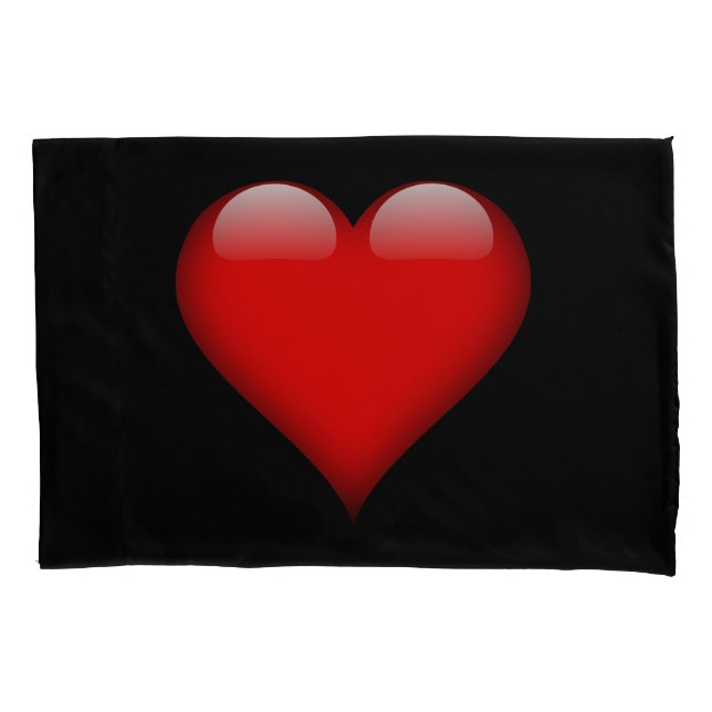 Housse D'oreillers Rouge cœur tendance amour mariage (devant)