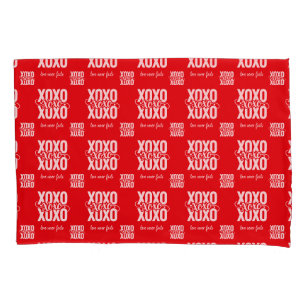 Housse D'oreillers Rouge romantique XOXO L'amour ne manque jamais Sai