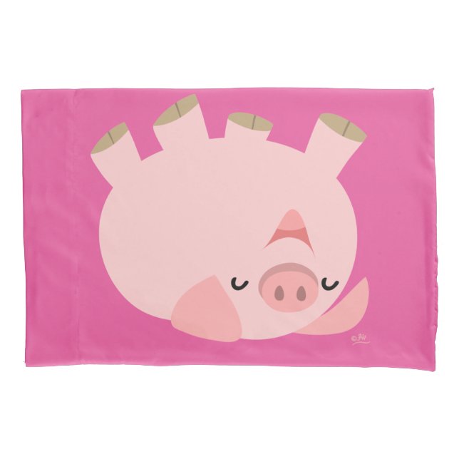 Housse D'oreillers Roulement mignon sur le porc (devant)