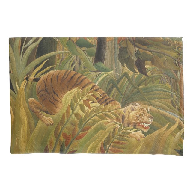 Housse D'oreillers Rousseau Jungle Tropical Tiger Art (devant)