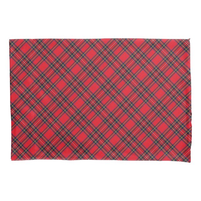 Housse D'oreillers Royal Stewart tartan rouge noir plaid (devant-gauche)