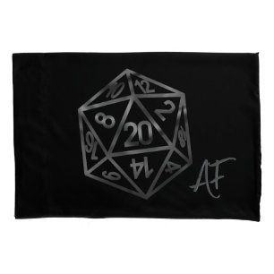 Housse D'oreillers RPG Crit AF Silver Fantasy Tabletop Gamer Dice