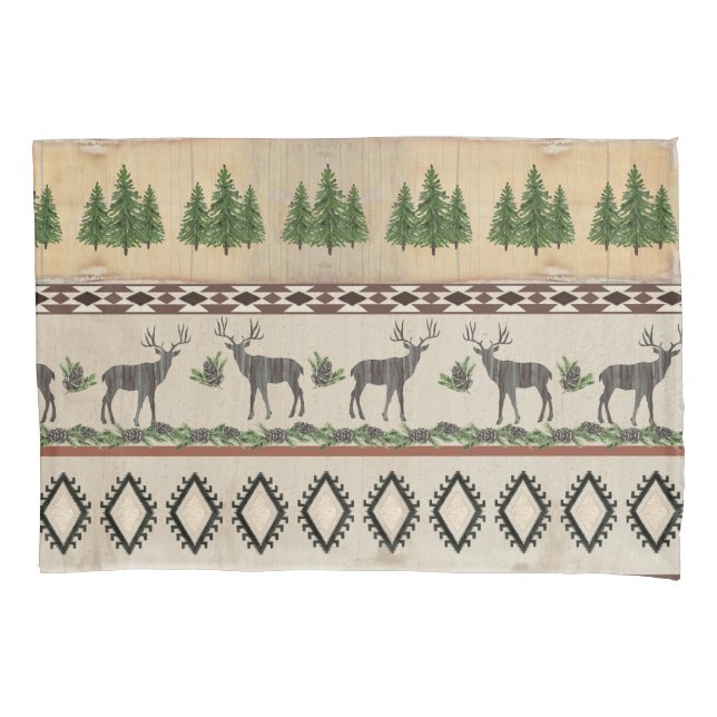 Housse D'oreillers Russe Deer Woods Sportsman Cabine Tribal (devant)