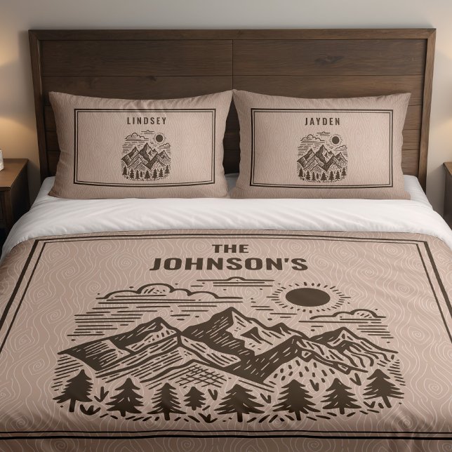 Housse D'oreillers Rustic Modern Mountain Custom (Custom set of 2 Pillow shams with rustic mountains pair great with duvet cover sold separately )