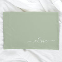 Sage Green Minimaliste Moderne Monogramme Élégant